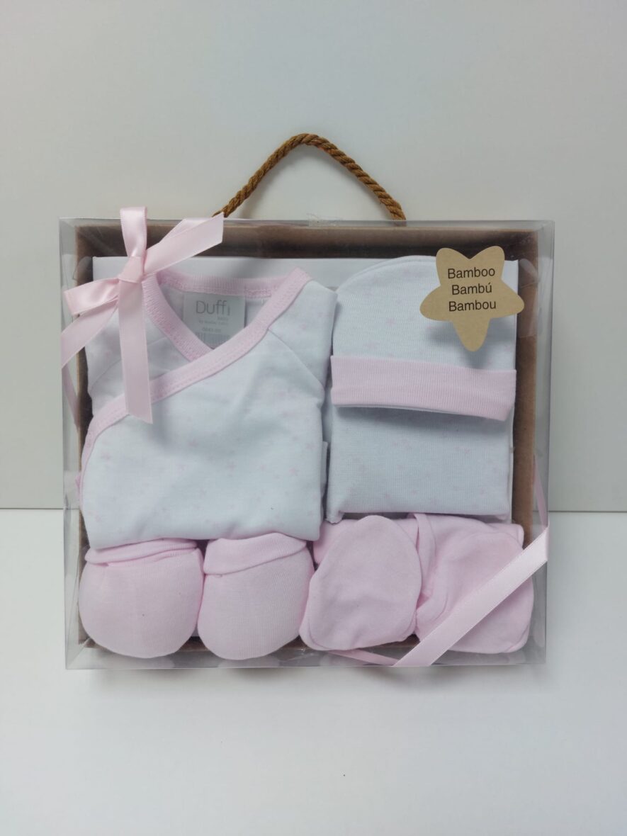Conjunto nacimiento estrellitas rosa