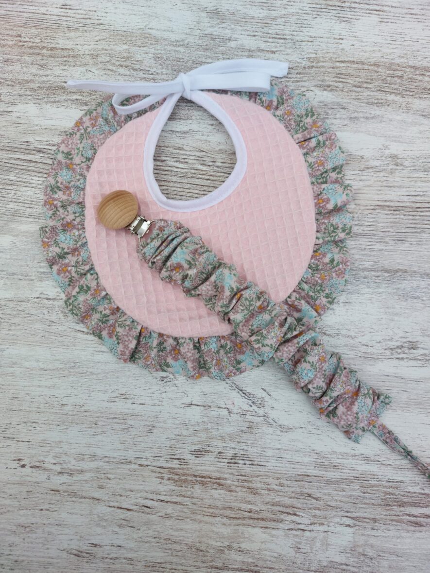 Conjunto waffle rosa/flores